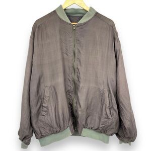 Cezar Color Block Green Silk Jacket Men Sz Medium Full Zip